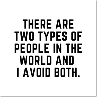 Introvert - There are two types of people in the world and I avoid both. Posters and Art